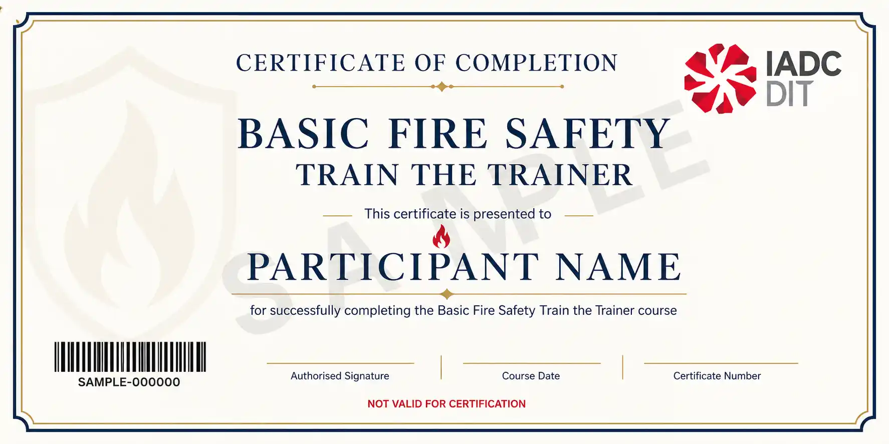 Basic Fire Safety Train The Trainer 5 Certificate Of fire safety train the trainer Sample