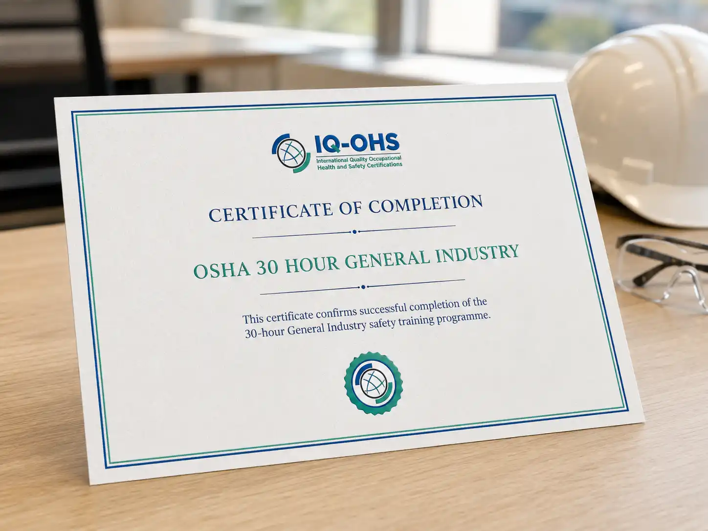 Iq OSH aggridation certificate